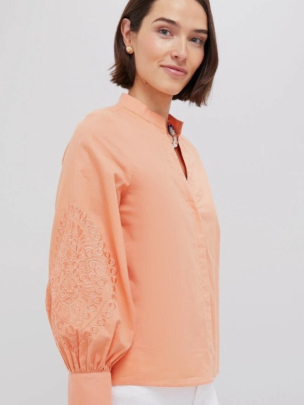 Tuckernuck HYACINTH HOUSE Size XXL Orange Peach Embroidered Wisteria Blouse NEW! - Picture 3 of 9